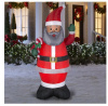 7 Foot African American Santa With Toy Bag Christmas Inflatable